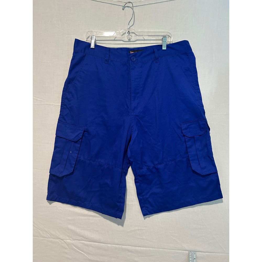 Blac Lacquer Mens Royal Blue Cargo Shorts Size 38 Cotton Blend Streetwear Utili